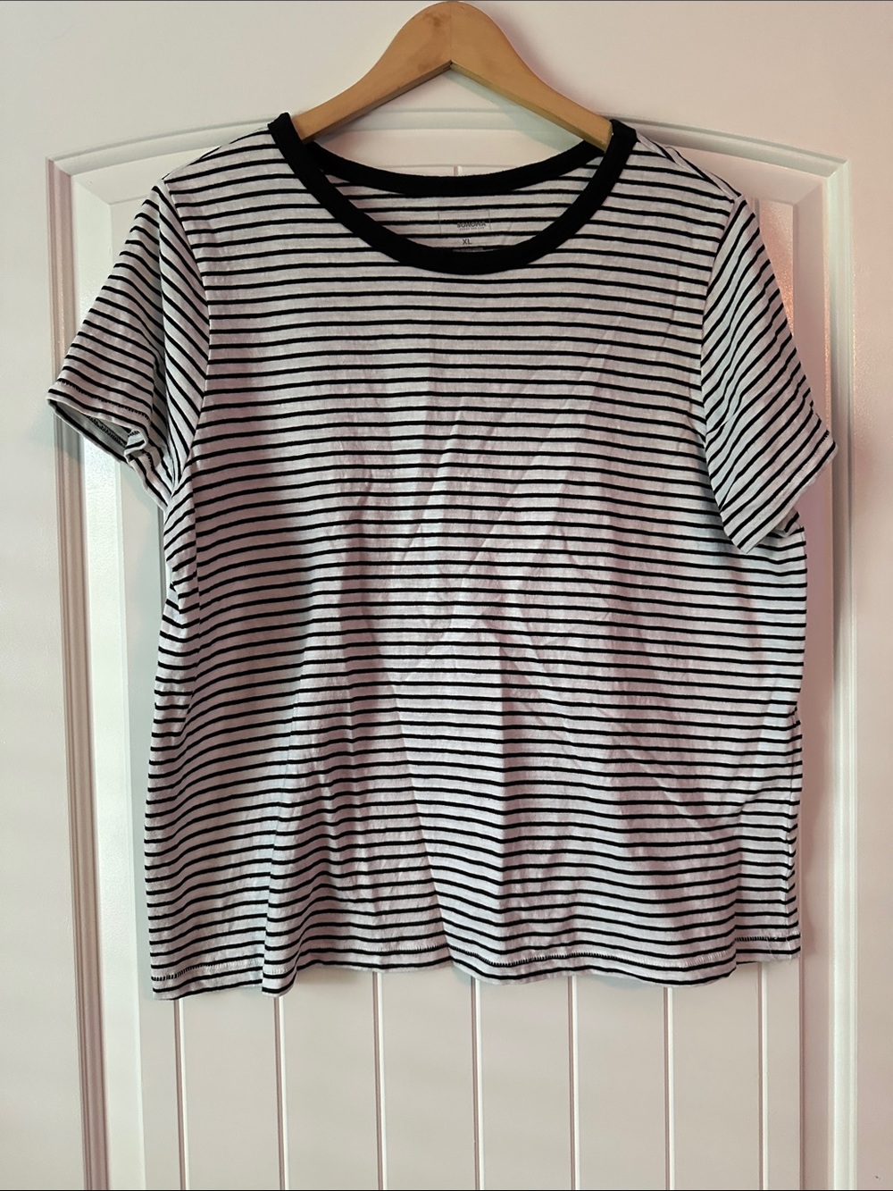 Sonoma Black and White Striped Short Sleeve Tee